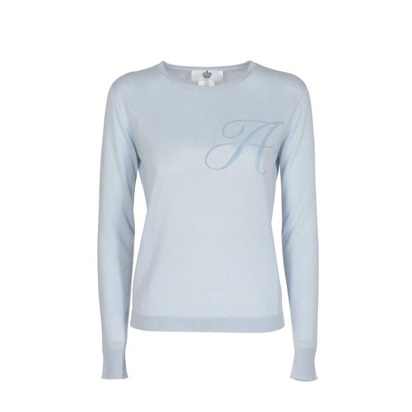 Crown of Edinburgh Cashmere Blue Cashmere Women's Sweatshirt